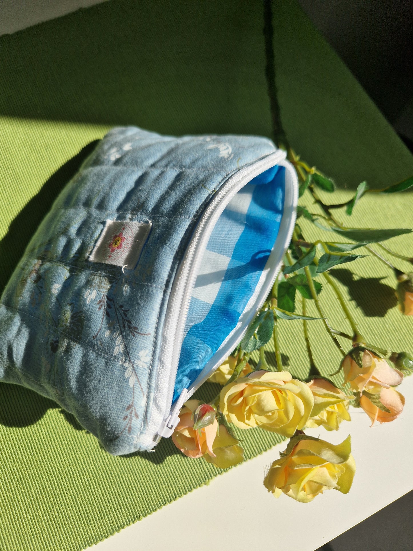Pink Floral Make Up Bag