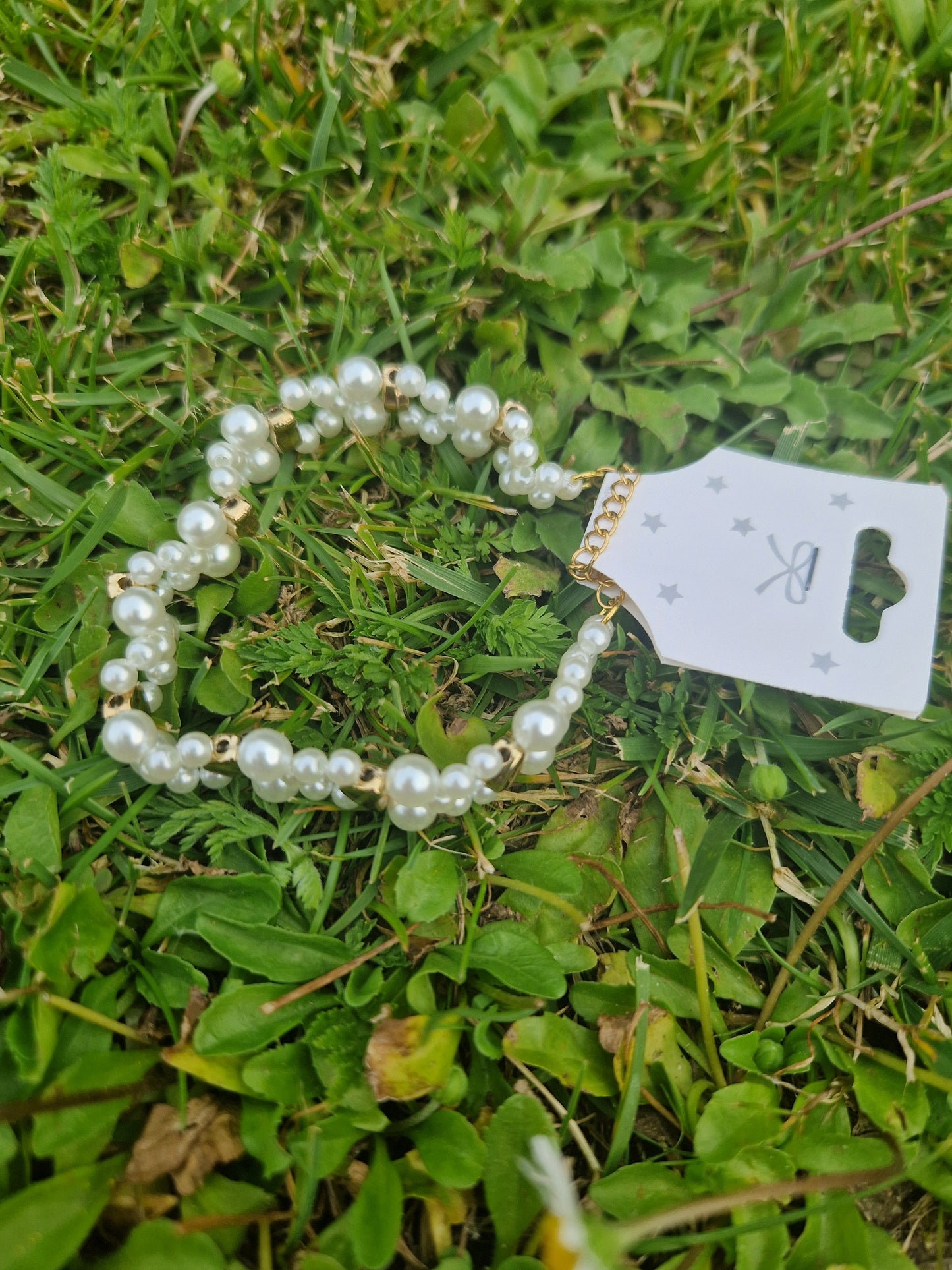 Lovely Pearl Heart Bracelet with Golden Color Stainless Lock