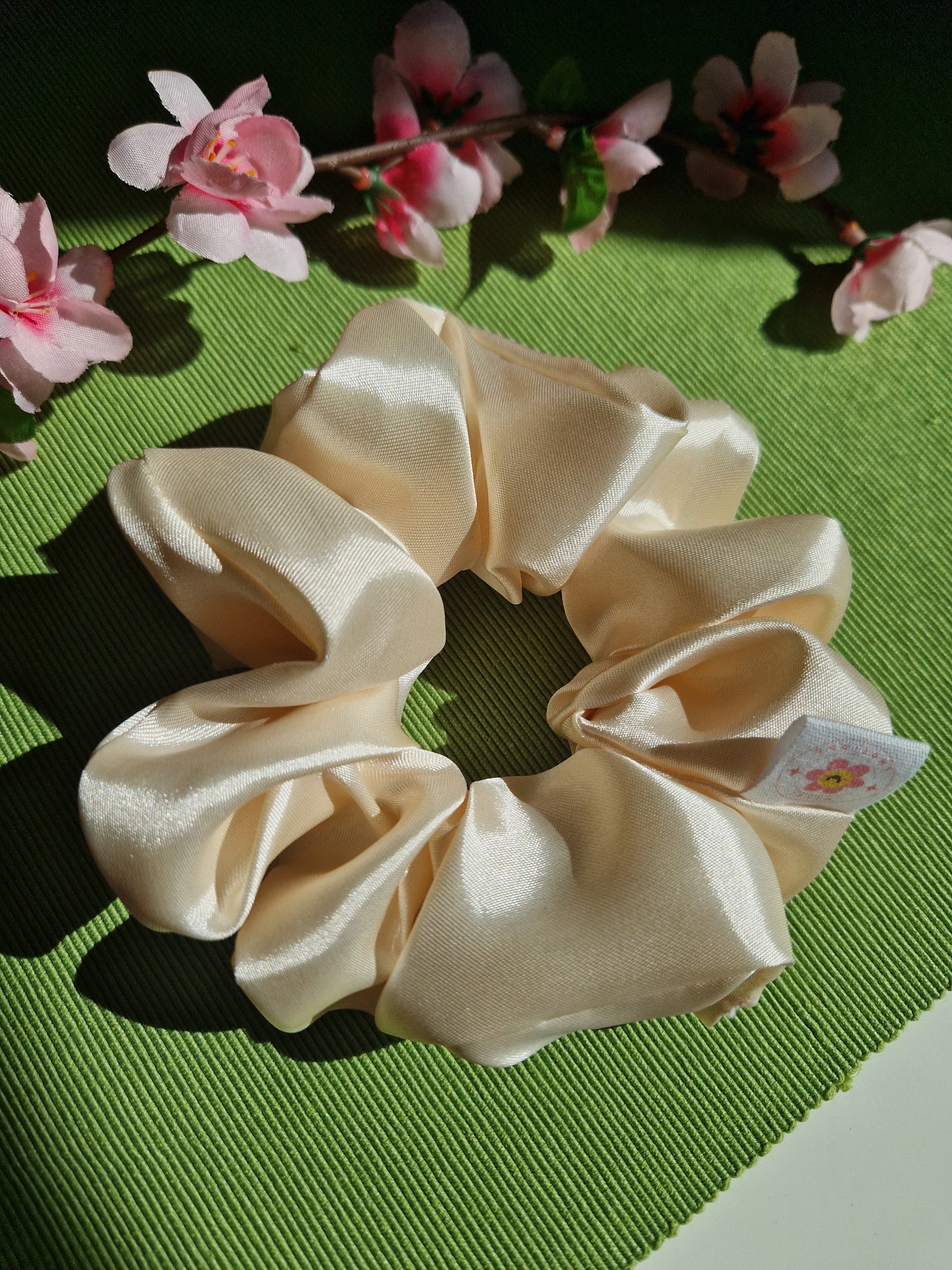 ZEN Champagne Satin Scrunchie - Medium